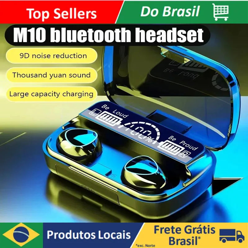 Fone bluetooth super confortável com ficrofone, alta qualidade sonora, ouça suas musicas preferidas com qualidade onde estiver, combina com seu look perfeitame  M10 Bluetooth Headphones with Microphone, Earphone Charger B