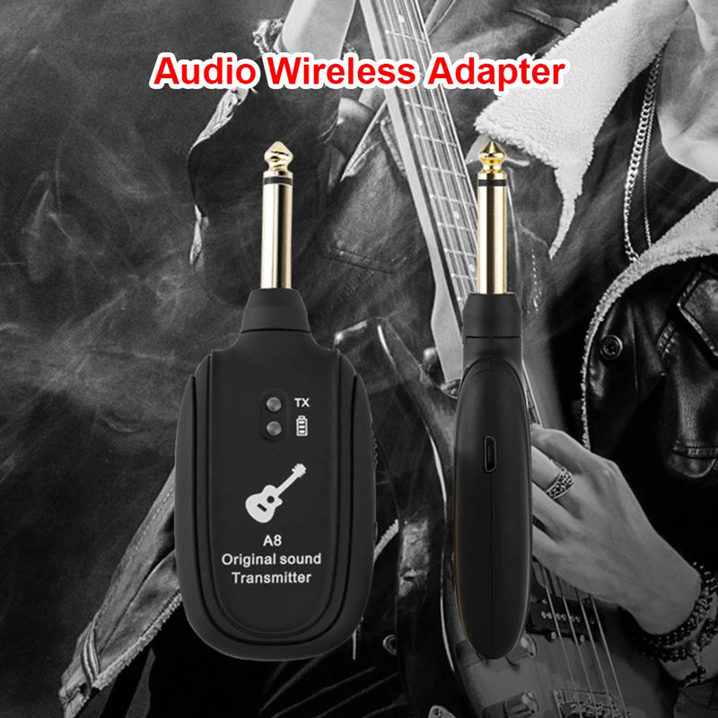 Trasmissor portátil exelente para usar em casa, studio, pockteshow.A8 Wireless Guitar System Electric Guitar Pickup Audio Transmitter Receiver for Electric Guitar Bass Violin Guitar Accessories